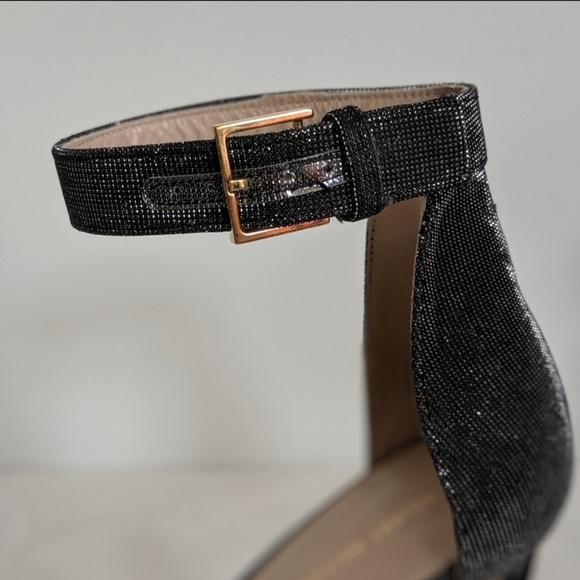 Stuart Weitzman 100 Square Black Night Nudist Stiletto Black Metallic 10.5 NIB - Picture 7 of 8